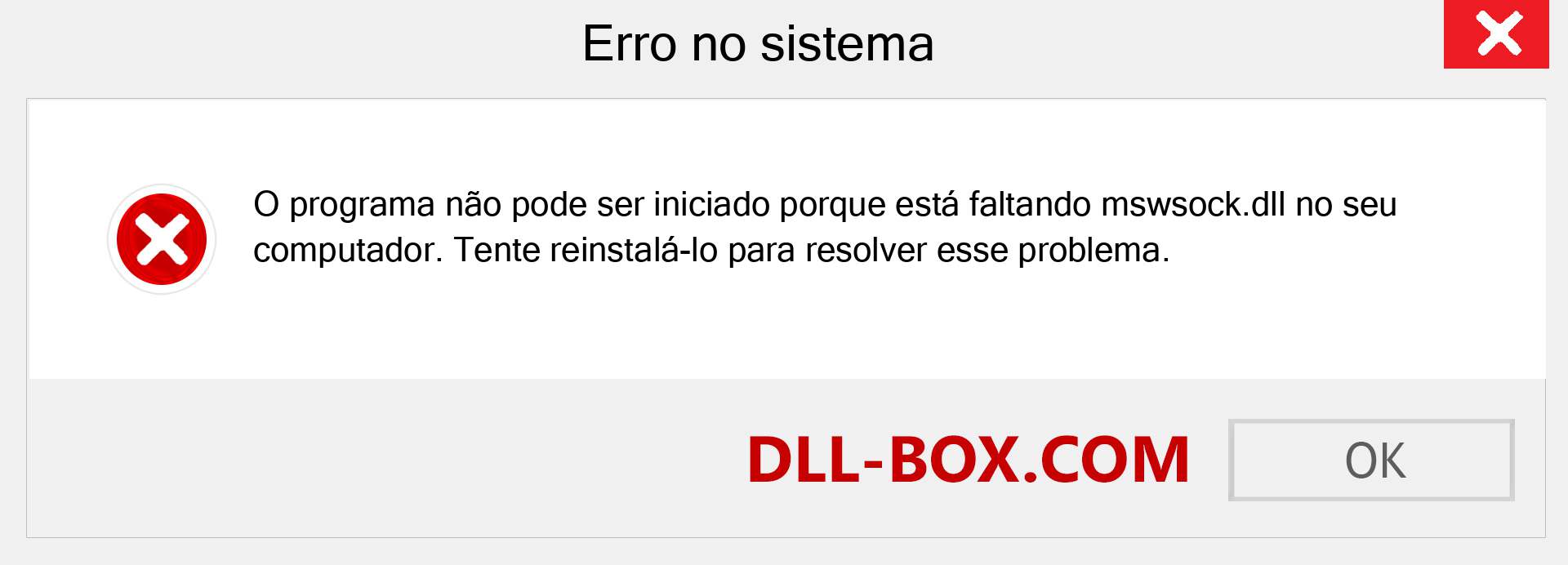 Arquivo mswsock.dll ausente ?. Download para Windows 7, 8, 10 - Correção de erro ausente mswsock dll no Windows, fotos, imagens